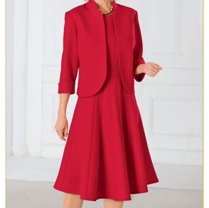 10p red koret jacket dress